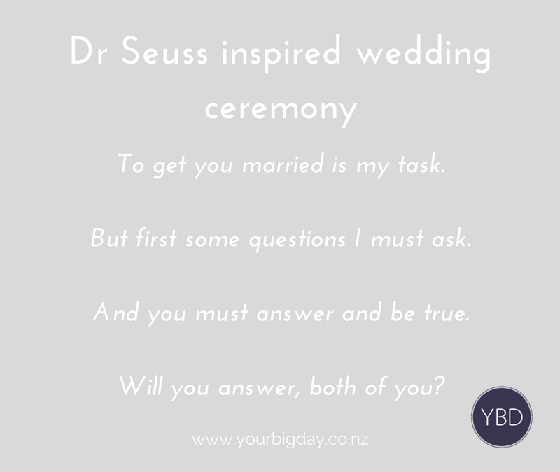 Dr Seuss Inspired Wedding Ceremony and Vows