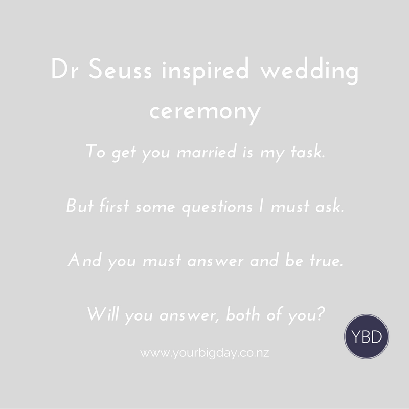 Dr Seuss Inspired Wedding Ceremony and Vows - Your Big Day - Queenstown &  Wanaka Wedding Celebrants
