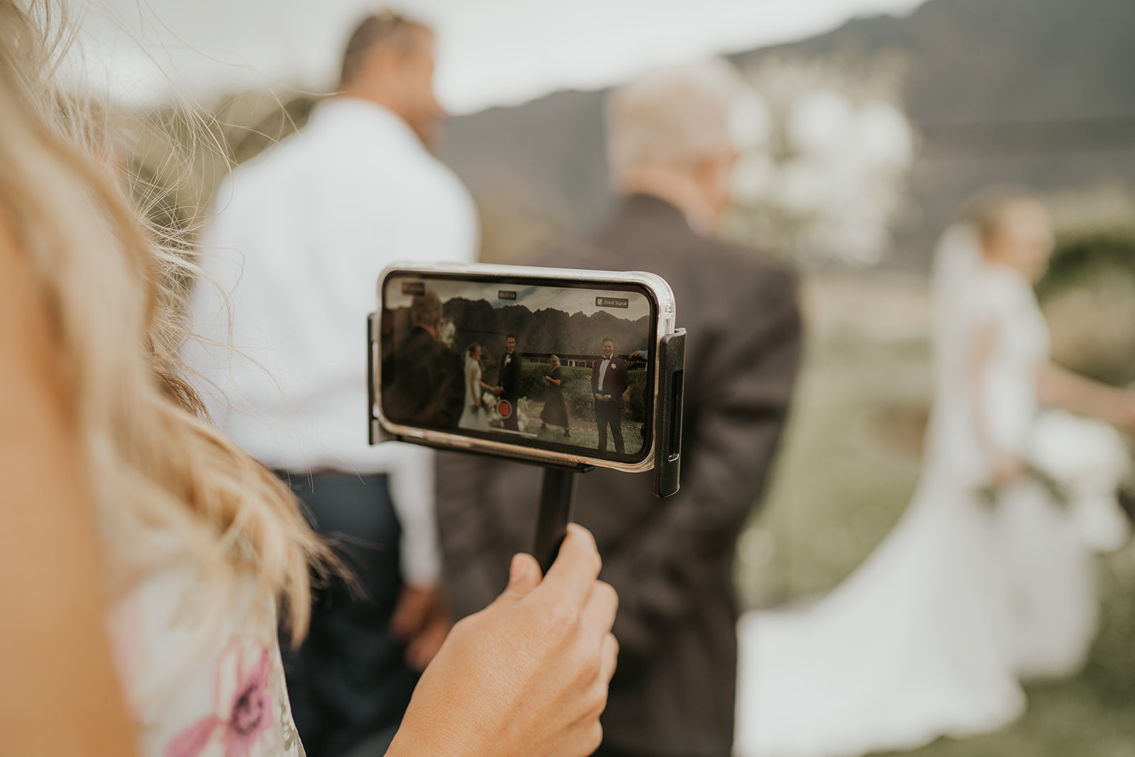 guest live stream records wedding ceremony at Jack's Point Queenstown