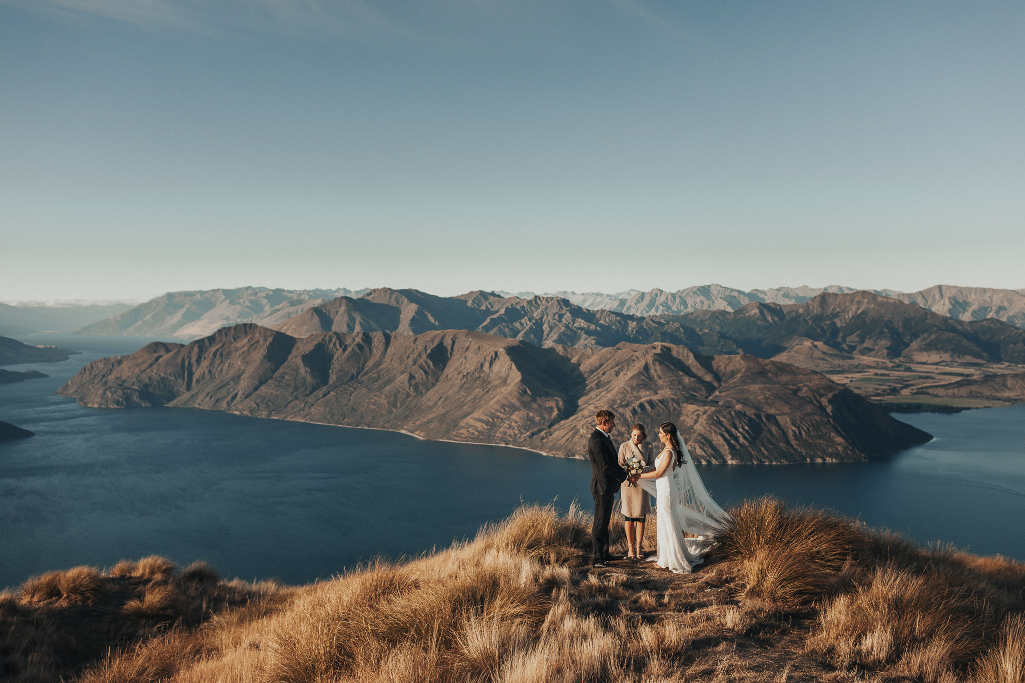 Wedding elopement ceremony at Coromandel Peak Wanaka Queenstown